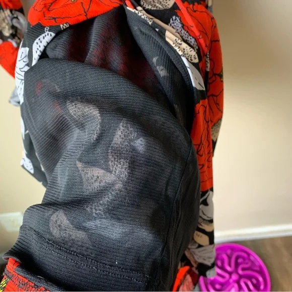 Diane Von Furstenburg single sleeve floral side tie ruched dress - Picture 7 of 9